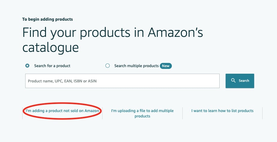 Listing products not found on Amazon Marketplace